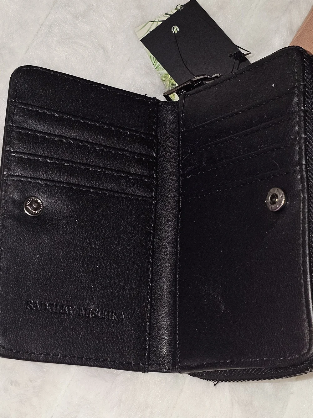 Badgley Mischka Croc Embossed Black Textured Coin Purse-Vegan Leather In Black